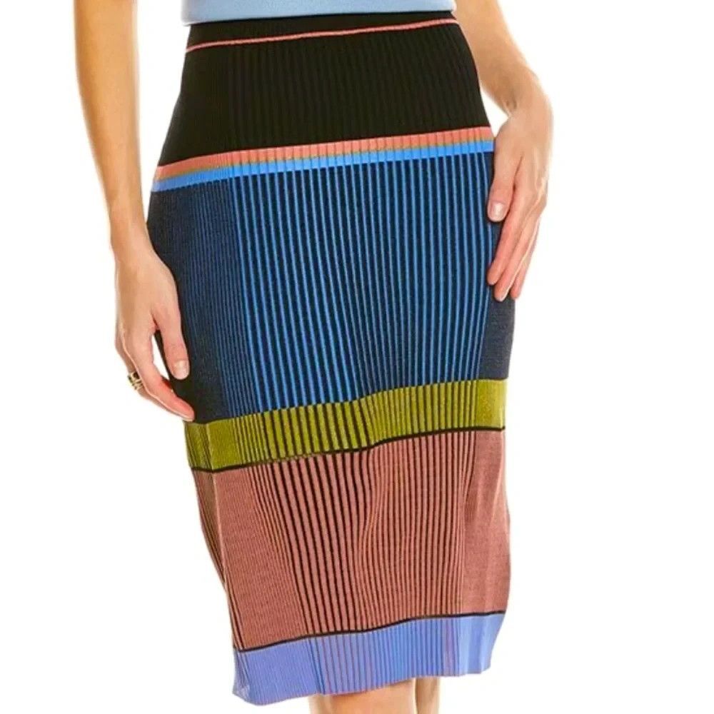 Diane Von Furstenberg Skirt Petrina Retro Striped Knit Sweater Everyday Luxury M